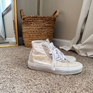 Checkered high-top Vans